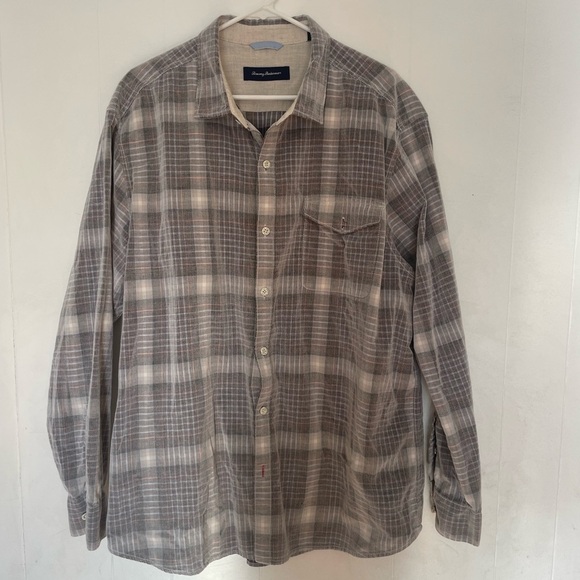 Tommy Bahama corduroy plaid button down shirt men’s XXL